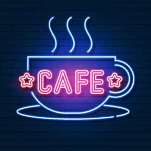 Neon cafe sign